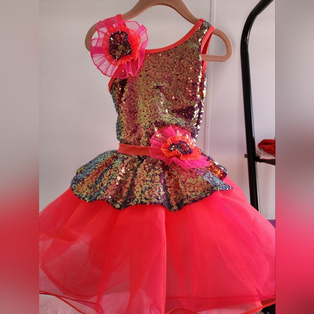 Ballet tutu dress. Orange and pink. Fits a 4-5 year old.
